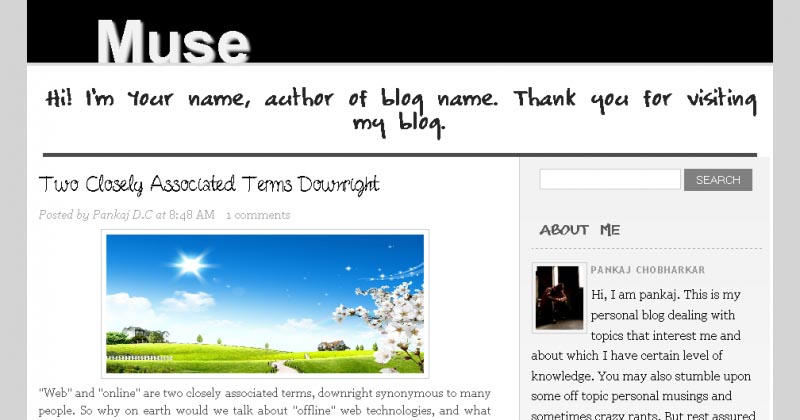 Muse: A Blogger Template