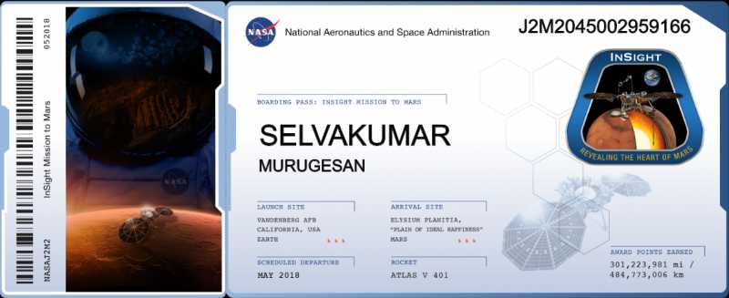 My Boarding Pass To Space Sponsored By NASA
