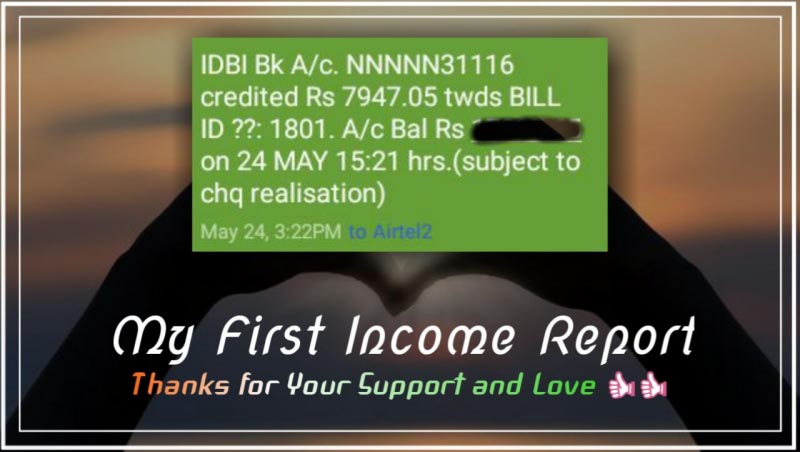 My First Blogging Income Report : Get 100% Motivation From It