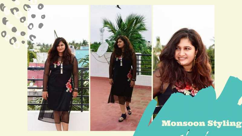 My Monsoon Fashion - Black Midi Dress With A Floral Love | The Fashion And City