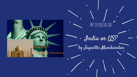 My Opinion On The Ebook India Or Us By Jayanthi Manikandan - Medha Nagur