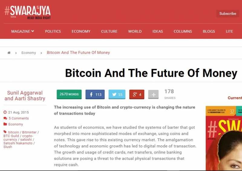 My Published Article On Bitcoin