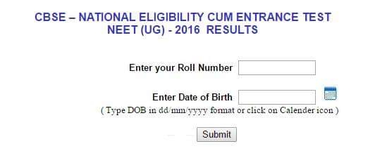 NEET RESULTS 2016