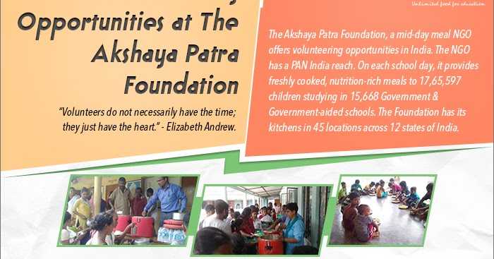 NGO Volunteering Opportunities At The Akshaya Patra Foundation