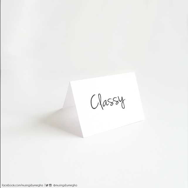 NOTE TO SELF: Be Classy