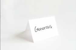 NOTE TO SELF: Be Generous