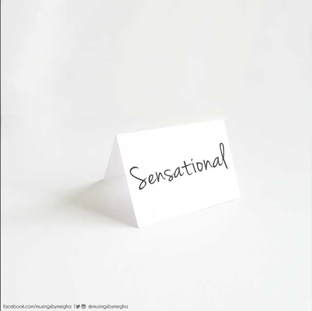 NOTE TO SELF: Be Sensational