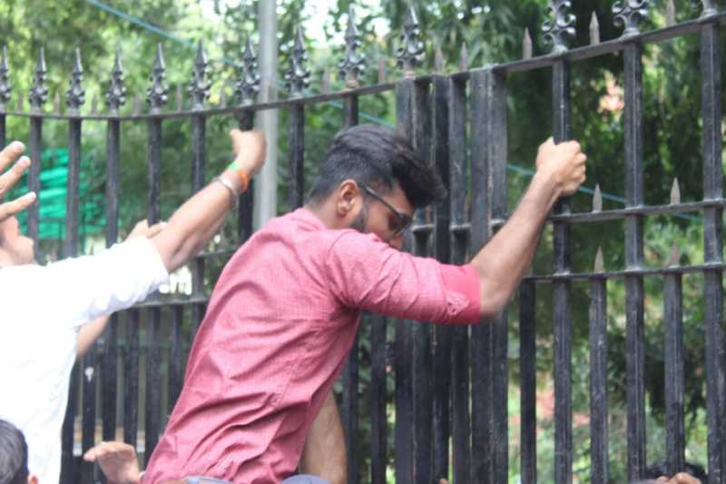 NSUI Protested Demanding Re-elections In DUSU And Immediate Action - DU Times