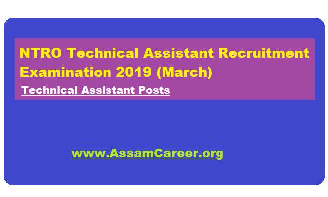 NTRO Technical Assistant Recruitment Examination 2019 (March)