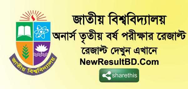 NU Honours 3rd Year Result 2019 Marksheet সহ রেজাল্ট দেখুন