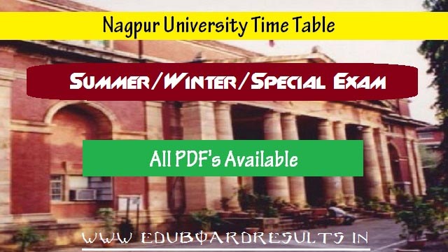 Nagpur University | RTMNU Time Table Winter/Summer 2017-2018