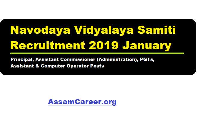 Navodaya Vidyalaya Samiti Recruitment 2019 January | Various Posts