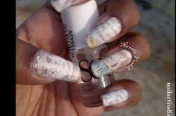 Newspaper nail art with alcohol prep pads (for all who have had newspaper stuck to your nails :-) )