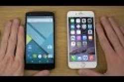 nexus 5 android 5.0 lollipop vs. iphone 6 ios 8 - review (4k)