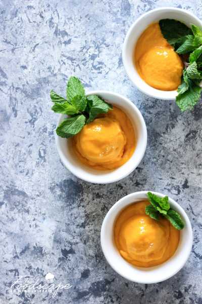 No-Churn Mango Sorbet