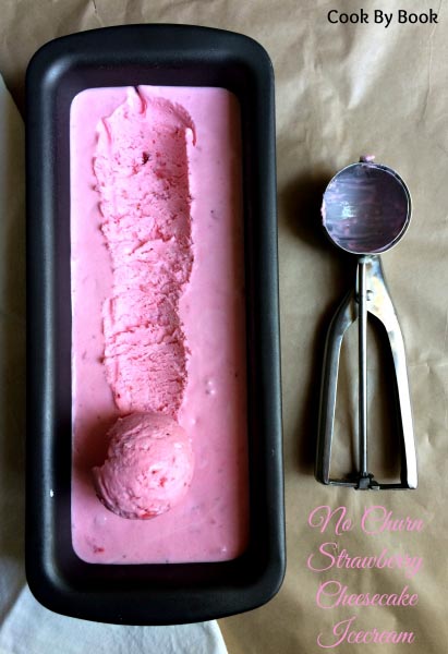 No Churn Strawberry Cheesecake Icecream