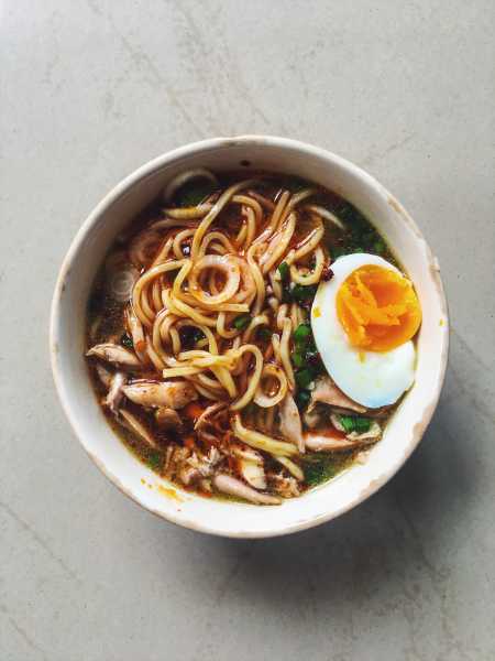 Noodle Bowl With Chicken Broth - Purple Cinnamon
