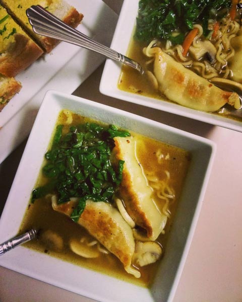 Noodles-Potstickers Soup