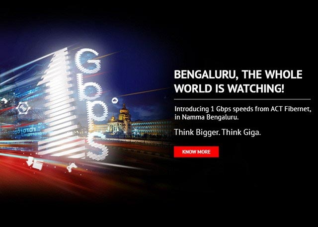 Now Bangalore Is GIGA City As ACT Launched 1Gbps Plan