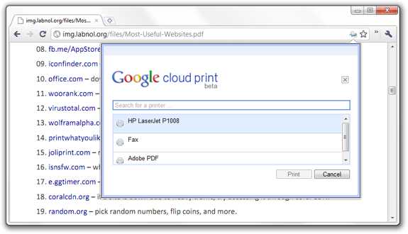 Now Use Google Cloud Print Without A Phone