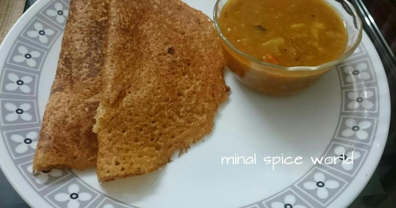 Oats Dosa With Drumsticks Sambhar