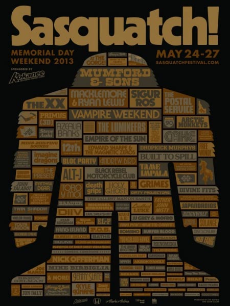 Official Festival Poster For Sasquatch 2013