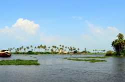 On a houseboat in Kerala