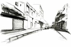 One point perspective. Always.