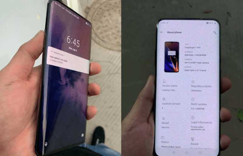 OnePlus 7 Pro Image Leaks With Curved Screen Key Specification Revealed