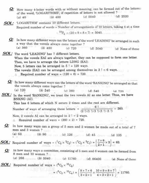 Online Solution, Maths Short Tricks, Educational, Mobile Features, Toll Free, Customer Care Number: Permutation Combination Important Questions With Solution For All Exam