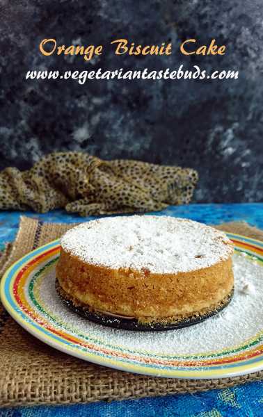 Orange Biscuit Cake In Pressure Cooker | 5 Ingredients | Eggless | Without Oven/microwave | Vegetarian Tastebuds - Indian Vegetarian Recipes, Veg Recipes