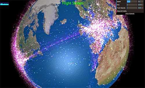 Os Vôos De Companhias Aéreas Ao Redor Do Mundo, Exibidos Com Elegância E WebGL