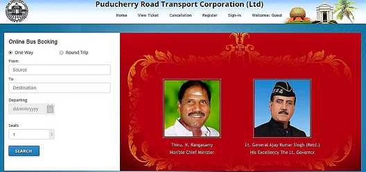 PRTC Bus Booking Online Instructions