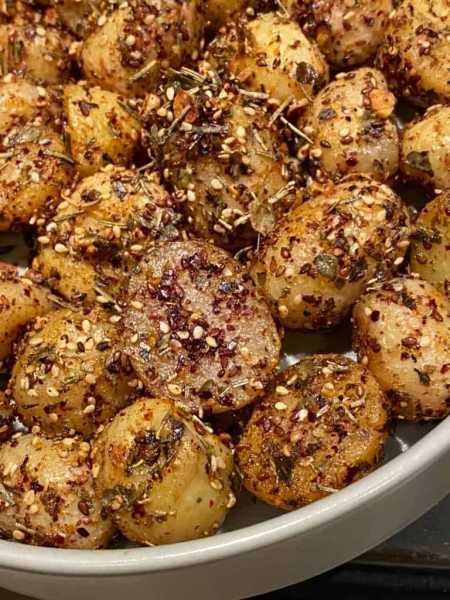 Pan Roasted Baby Potatoes With Garlic And Herbs - Vegan & GF