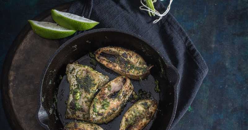 Pan Seared Fish With Spicy Coriander Pesto...