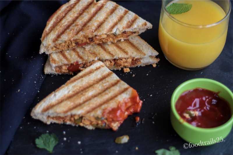 Paneer Bhurji Sandwich - Food-trails
