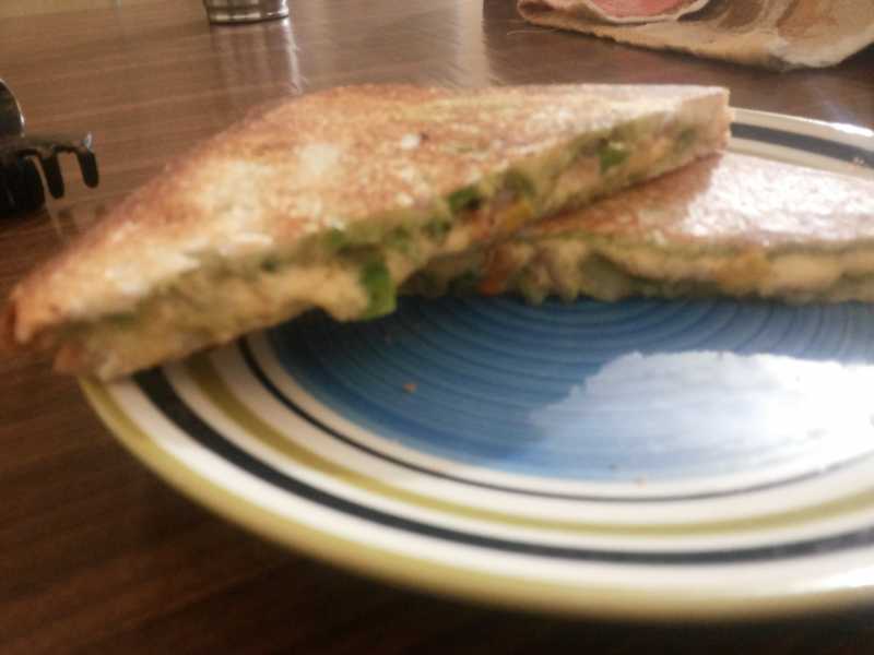 Paneer Capsicum Corn Sandwich