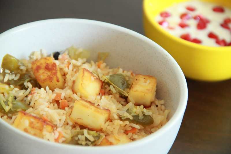 Paneer Capsicum Pulao /Indian Cottage Cheese&Bell Pepper Rice 