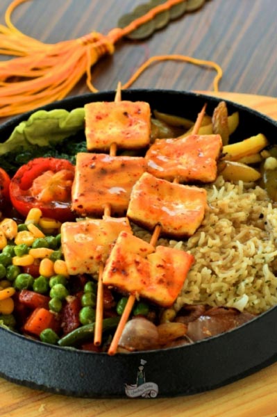 Paneer Shashlik Sizzler
