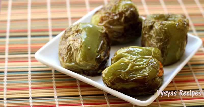 Paneer Stuffed Capsicum Without Oven - Bell Peppers Stuffed With Paneer