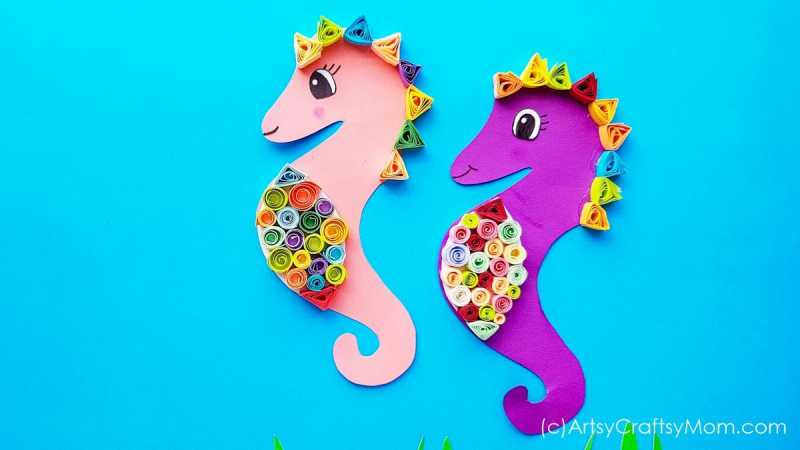 Paper Quilled Seahorse Craft For Kids