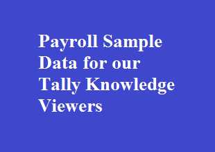 Payroll Sample Data For Our Viewers
