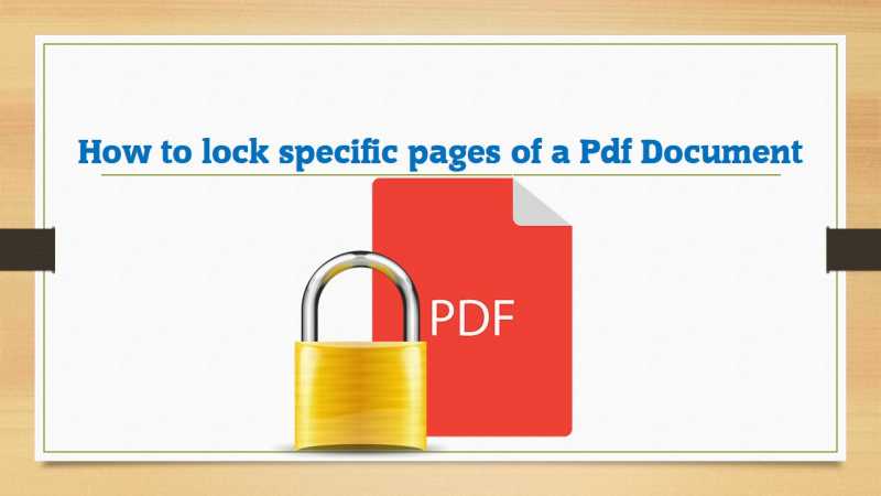 Pdf Page Lock | How To Password Protect Specific Pages Of A Pdf Doc