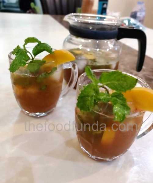Peach - Mint Iced Tea Recipe | Easy To Make - The Food Funda