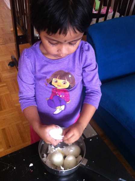 Peeling Egg Shells - Kid