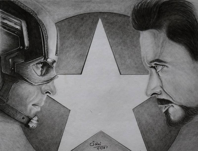 Pencil Drawing - Civil War Poster