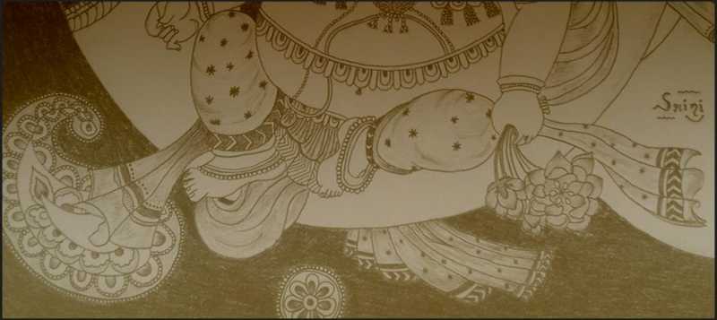 Pencil Sketch - Lord Ganesha : A Ride On His Chariot