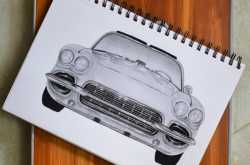Pencil drawing of a car