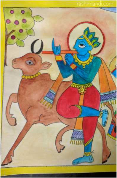 Phad Painting- Krishna Playing Flute | Rashmi & I