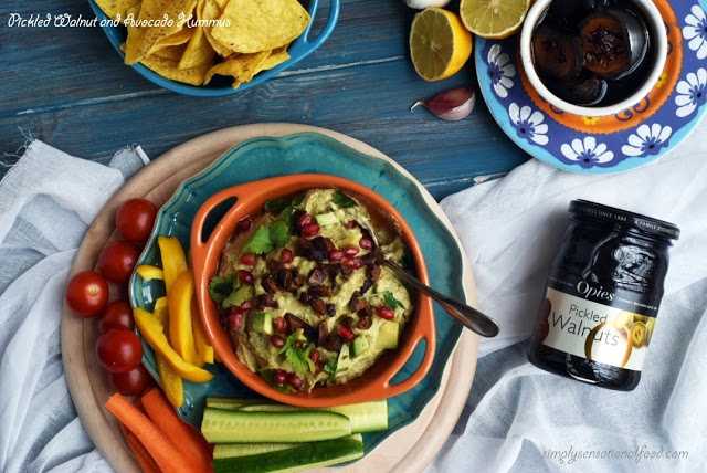Pickled Walnut And Avocado Hummus